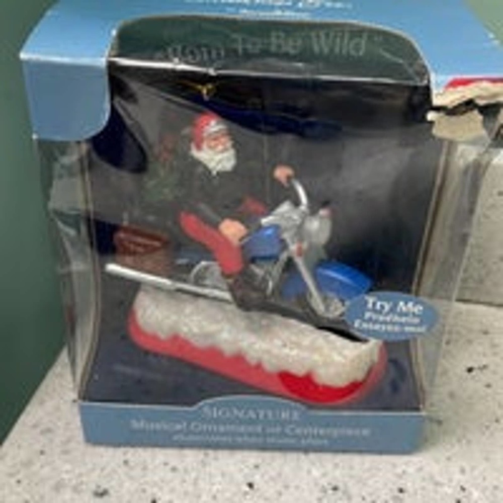 Santa's Best Vintage Musical Santa on Motorcycle "Born To Be Wild"